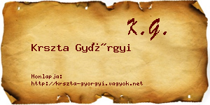 Krszta Györgyi névjegykártya